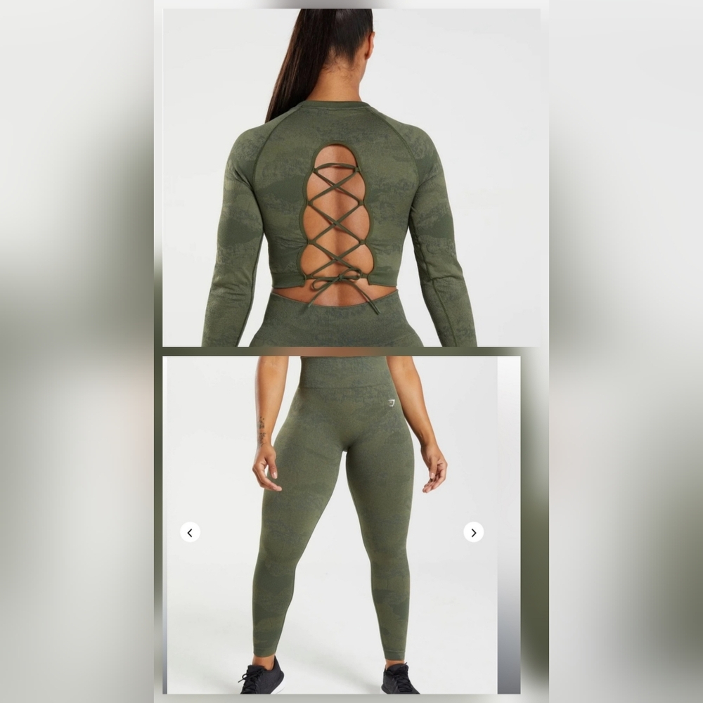SET- Gymshark Adapt Camo Leggings And Top